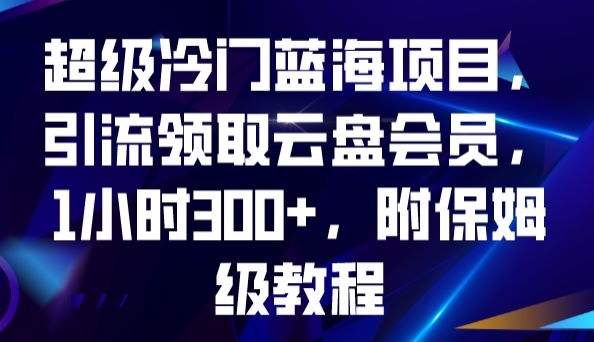 超级冷门蓝海项目，引流领取云盘会员，1小时300+，附保姆级教程-启航188资源站