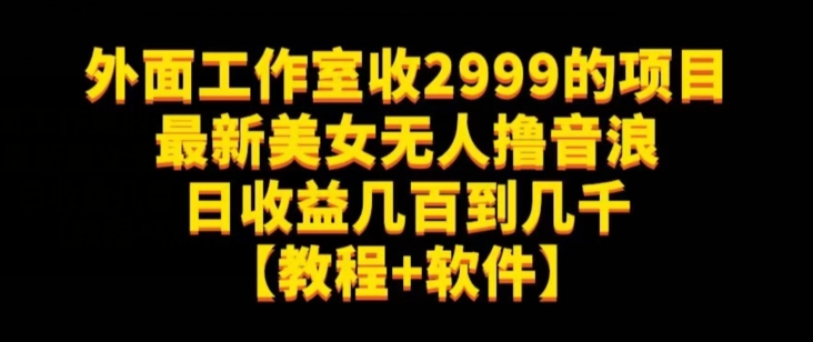 外面工作室收2999的项目最新美女无人撸音浪日收益几百到几千【教程+软件】（仅揭秘）-启航188资源站