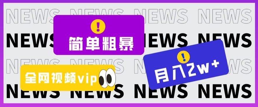 简单粗暴零成本，高回报，全网视频VIP掘金项目，月入2万＋【揭秘】-启航188资源站