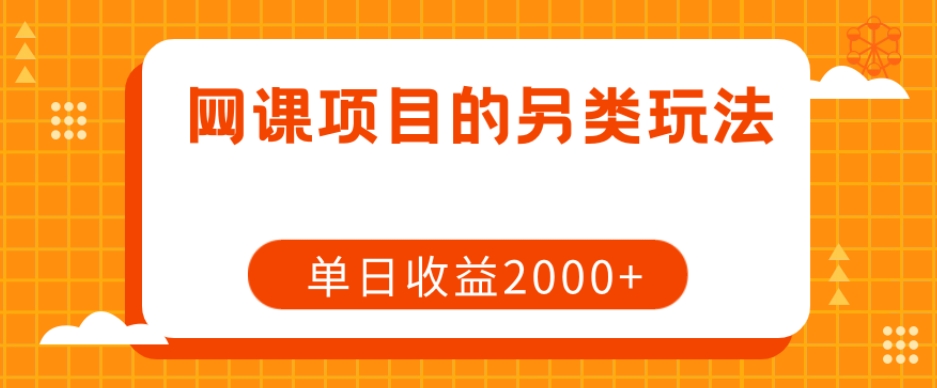 网课项目的另类玩法，单日收益2000+【揭秘】-启航188资源站