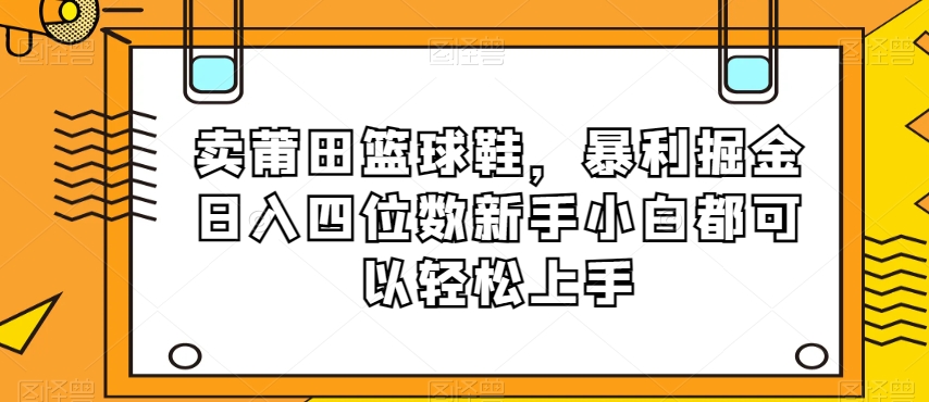 卖莆田篮球鞋，暴利掘金日入四位数新手小白都可以轻松上手【揭秘】-启航188资源站