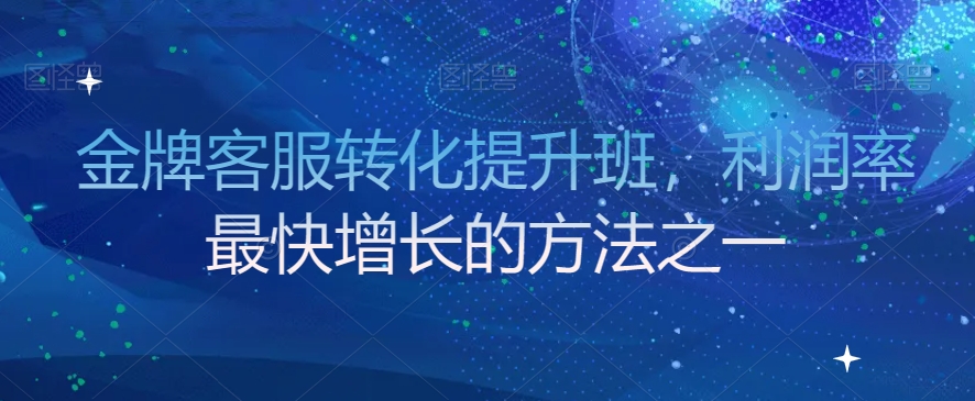 金牌客服转化提升班，利润率最快增长的方法之一-启航188资源站