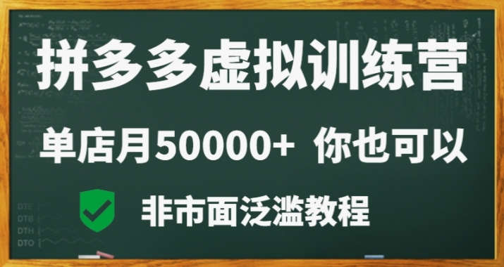 拼多多虚拟电商训练营月入30000+你也行，暴利稳定长久，副业首选-启航188资源站