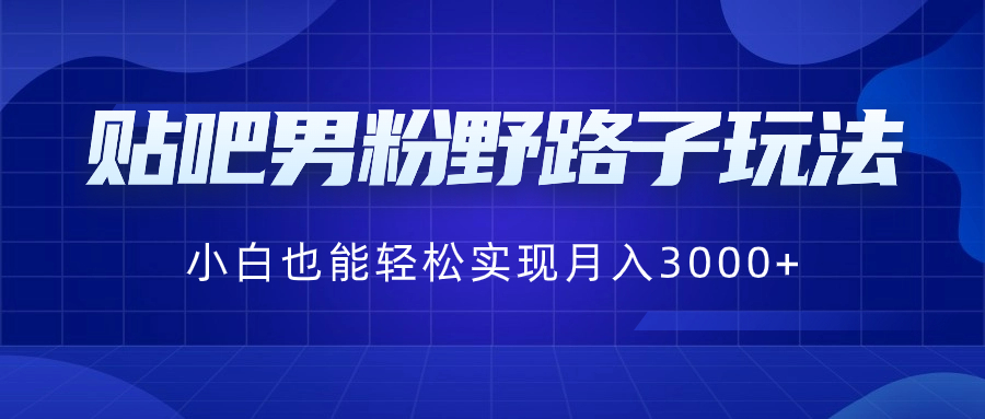 （8708期）贴吧男粉野路子玩法，小白也能轻松实现月入3000+-启航188资源站