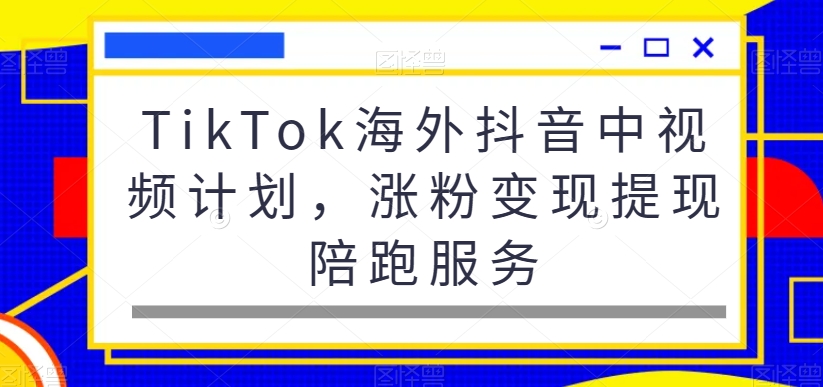 TikTok海外抖音中视频计划，涨粉变现提现陪跑服务-启航188资源站