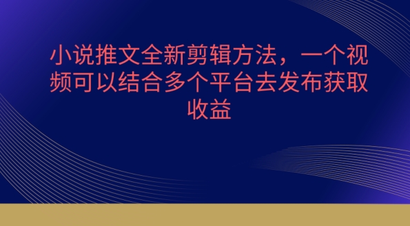 小说推文全新剪辑方法，一个视频可以结合多个平台去发布获取-启航188资源站