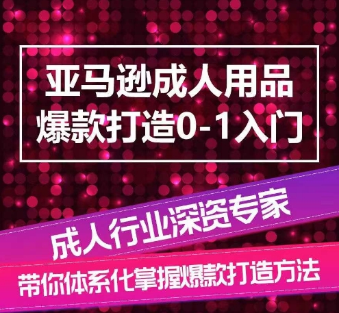 亚马逊成人用品爆款打造0-1入门，系统化讲解亚马逊成人用品爆款打造的流程-启航188资源站