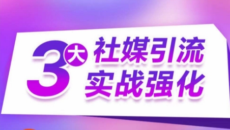 3大社媒引流实战强化，多渠道站外引流，高效精准获客，订单销售额翻倍增长-启航188资源站