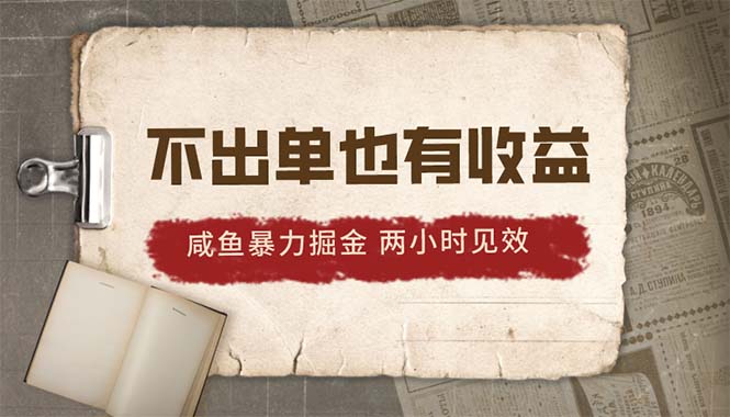 （10562期）2024咸鱼暴力掘金，不出单也有收益，两小时见效，当天突破500+-启航188资源站