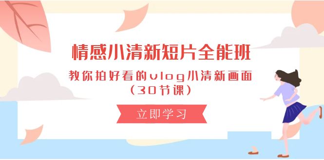 （10567期）情感 小清新短片-全能班，教你拍好看的vlog小清新画面 (30节课)-启航188资源站