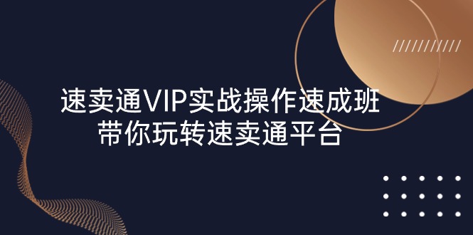 （10935期）速卖通 VIP实战操作-速成班，带你玩转速卖通平台（23节）-启航188资源站