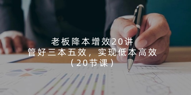 （11238期）老板 降本增效20讲，管好 三本五效，实现低本高效（20节课）-启航188资源站