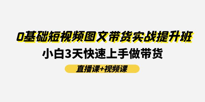 （11641期）0基础短视频图文带货实战提升班(直播课+视频课)：小白3天快速上手做带货-启航188资源站