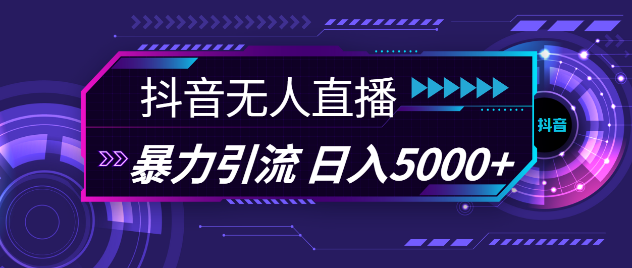 （11709期）抖音无人直播，暴利引流，日入5000+-启航188资源站