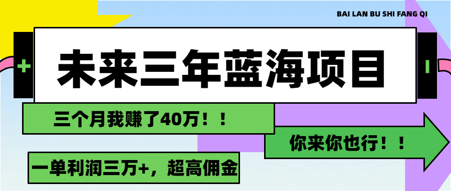 （11716期）未来三年，蓝海赛道，月入3万+-启航188资源站