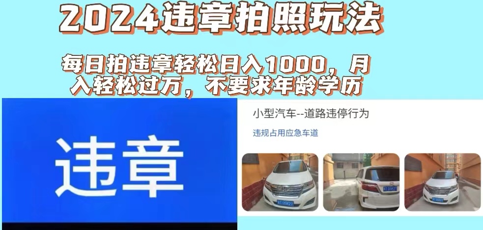 （11743期）2024违章拍照新玩法，推广躺赚+拍照赚钱双模式，日入1000+-启航188资源站