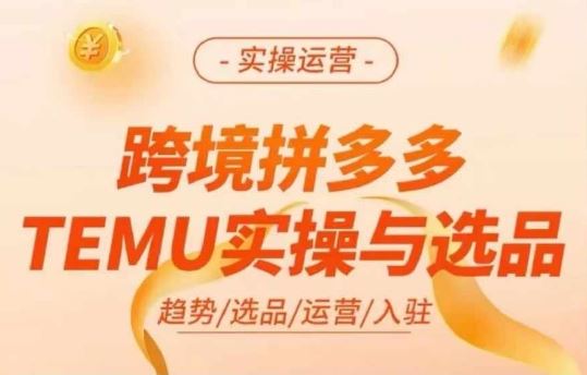 跨境拼多多TEMU实操与选品，多多temu跨境选品运营实操-启航188资源站