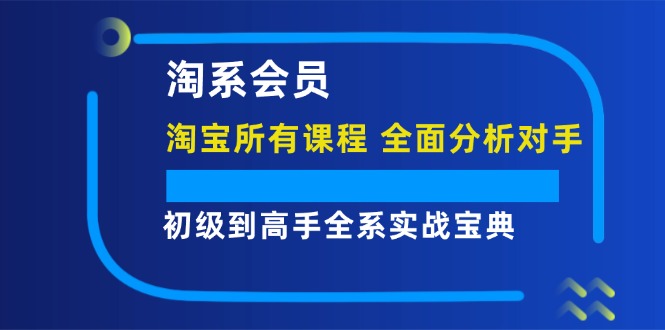 （12055期）淘系会员【淘宝所有课程，全面分析对手】，初级到高手全系实战宝典-启航188资源站