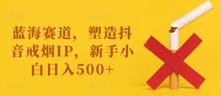 蓝海赛道，塑造抖音戒烟IP，新手小白日入500+【揭秘】-启航188资源站