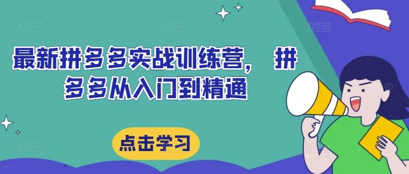 最新拼多多实战训练营， 拼多多从入门到精通-启航188资源站