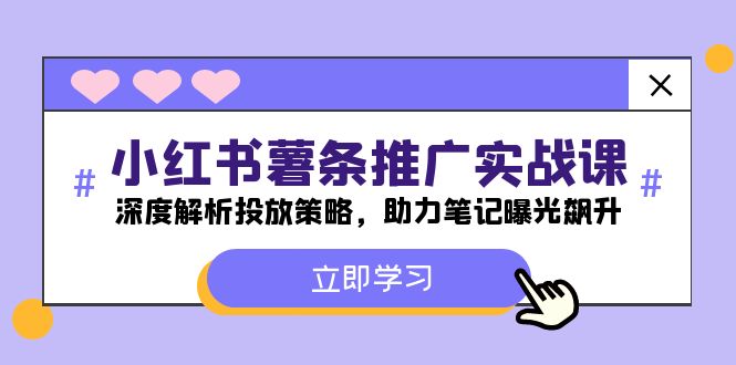 小红书-薯条推广实战课：深度解析投放策略，助力笔记曝光飙升-启航188资源站