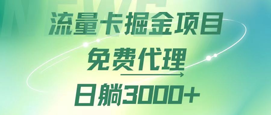 （12321期）流量卡掘金代理，日躺赚3000+，变现暴力，多种推广途径-启航188资源站