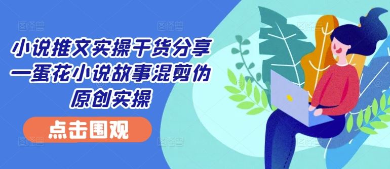 小说推文实操干货分享—蛋花小说故事混剪伪原创实操-启航188资源站