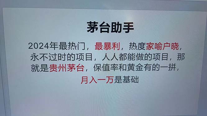 （12990期）魔法贵州茅台代理，永不淘汰的项目，抛开传统玩法，使用科技，命中率极…-启航188资源站