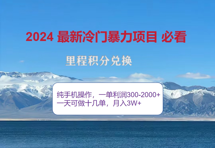 （12856期）2024惊爆冷门暴利！出行高峰来袭，里程积分，高爆发期，一单300+—2000…-启航188资源站