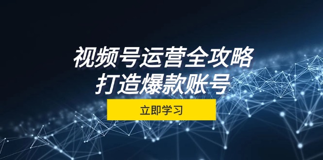 视频号运营全攻略，从定位到成交一站式学习，视频号核心秘诀，打造爆款账号-启航188资源站