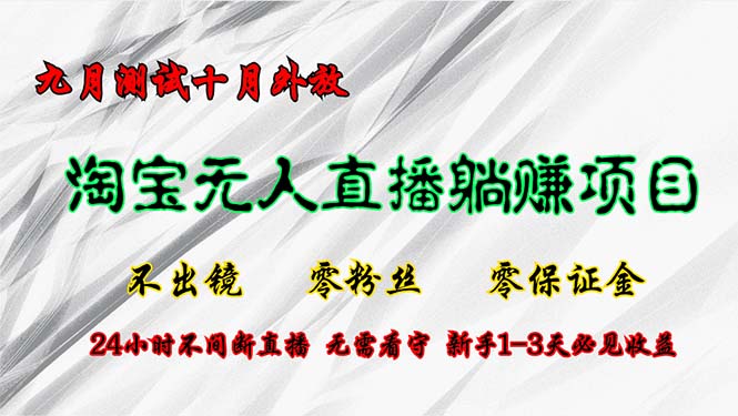 （12862期）淘宝无人直播最新玩法，九月测试十月外放，不出镜零粉丝零保证金，24小…-启航188资源站