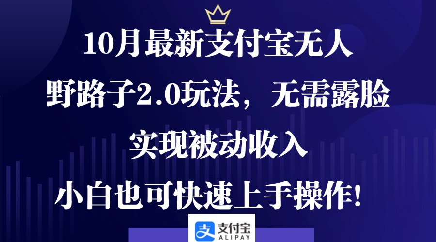 （12824期）10月最新支付宝无人野路子2.0玩法，无需露脸，实现被动收入，小白也可…-启航188资源站