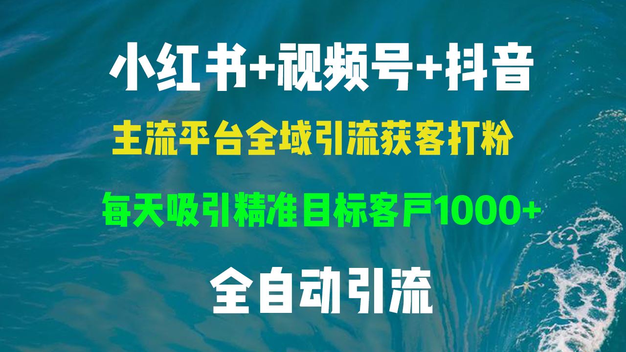 （13104期）小红书，视频号，抖音主流平台全域引流获客打粉，每天吸引精准目标客户…-启航188资源站