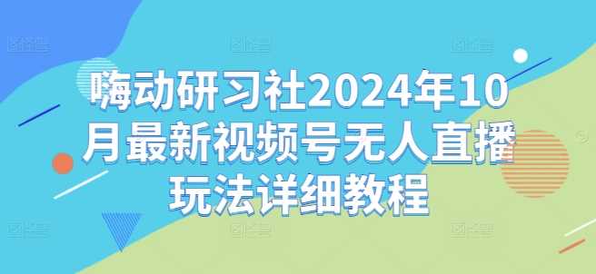 嗨动研习社2024年10月最新视频号无人直播玩法详细教程-启航188资源站