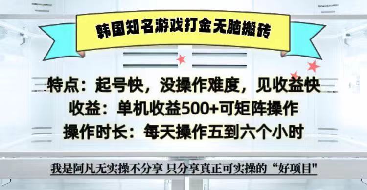 全网首发海外知名游戏打金无脑搬砖单机收益500+  即做！即赚！当天见收益！-启航188资源站