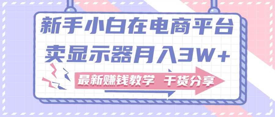 新手小白如何做到在电商平台卖显示器月入3W，最新赚钱教学干货-启航188资源站