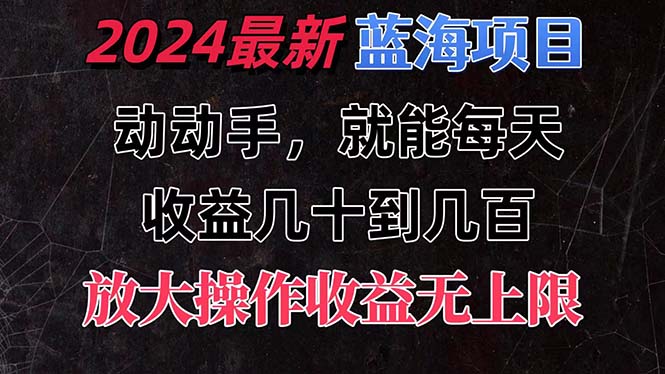 有手就行的2024全新蓝海项目，每天1小时收益几十到几百，可放大操作-启航188资源站