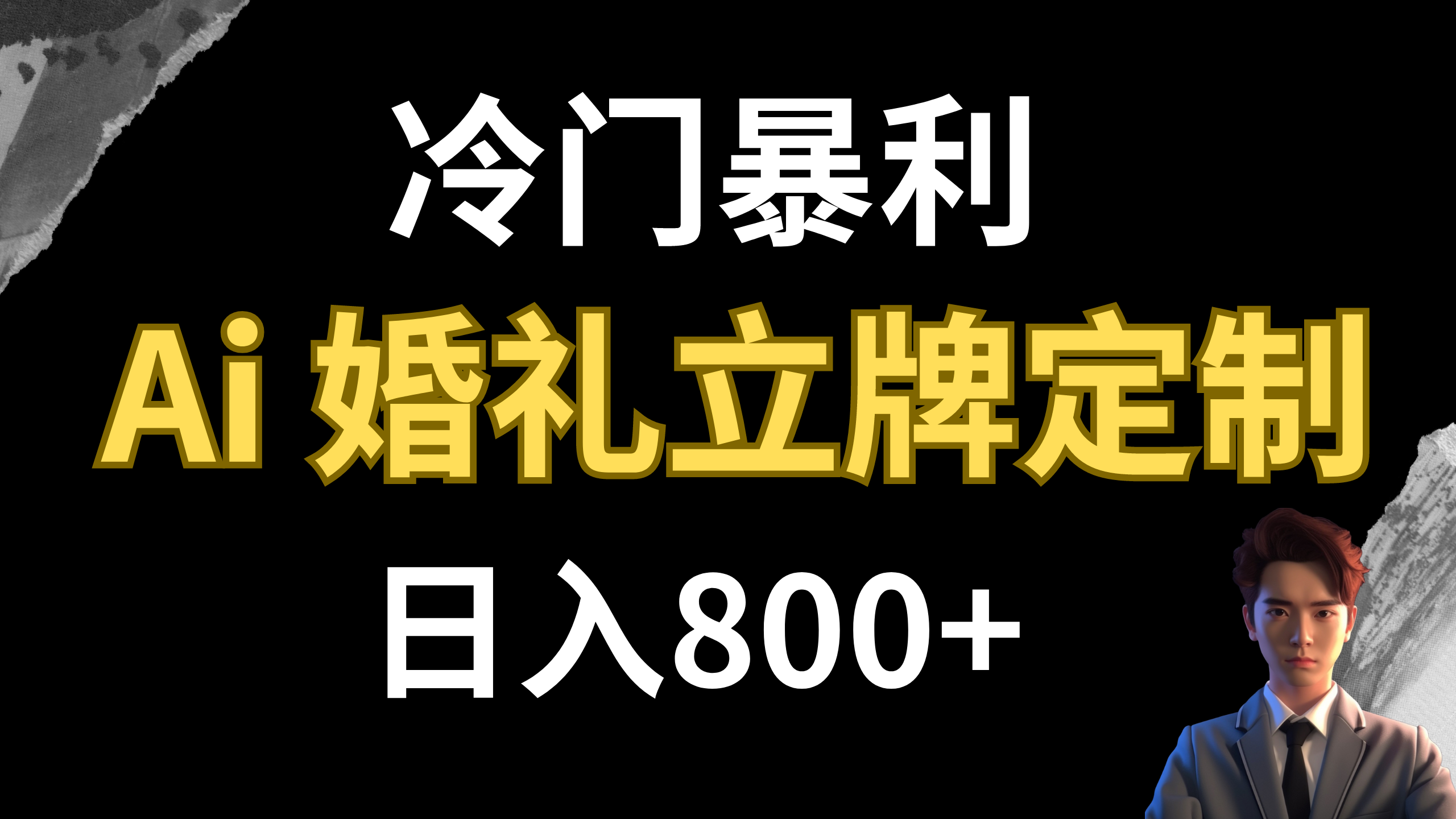 （7770期）冷门暴利项目 AI婚礼立牌定制 日入800+-启航188资源站