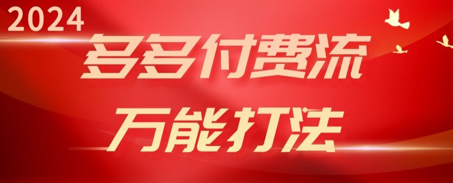 2024多多付费流万能打法、强付费起爆、流量逻辑、高转化、高投产-启航188资源站