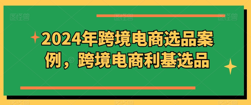 2024年跨境电商选品案例，跨境电商利基选品-启航188资源站