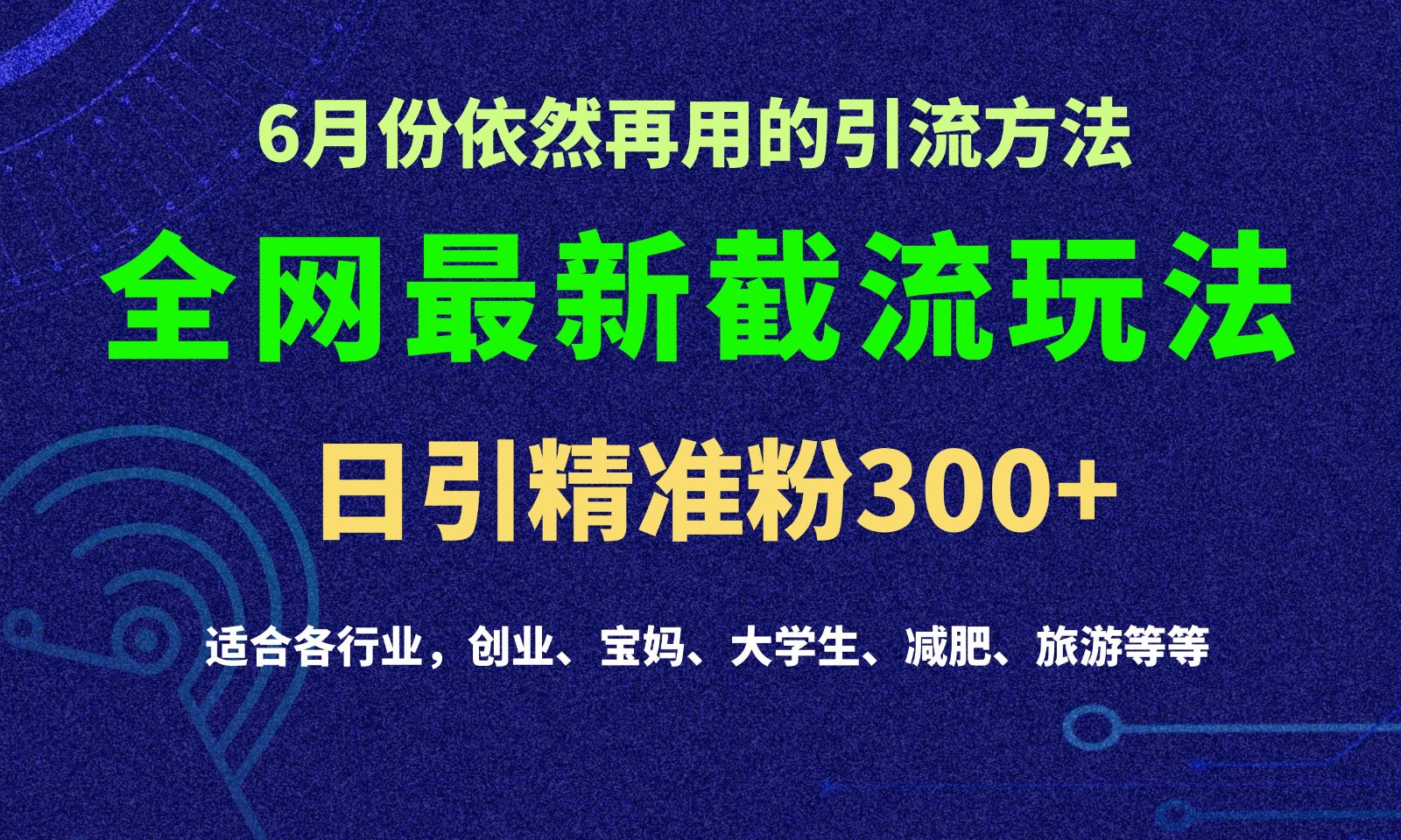 2024全网最新截留玩法，每日引流突破300+-启航188资源站