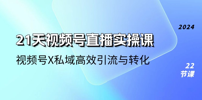 21天视频号直播实操课，视频号X私域高效引流与转化（22节课）-启航188资源站