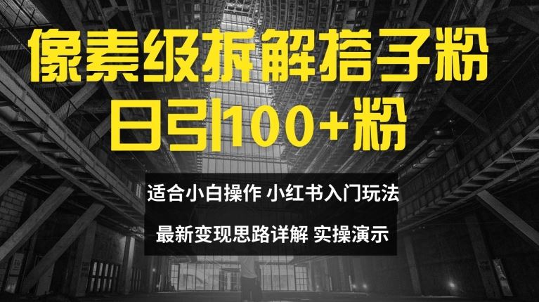 像素级拆解搭子粉，日引100+，小白看完可上手，最新变现思路详解【揭秘】-启航188资源站