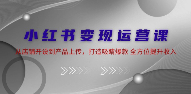 小红书变现运营课：从店铺开设到产品上传，打造吸睛爆款 全方位提升收入-启航188资源站