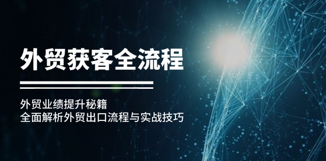 （12982期）外贸获客全流程：外贸业绩提升秘籍：全面解析外贸出口流程与实战技巧-启航188资源站