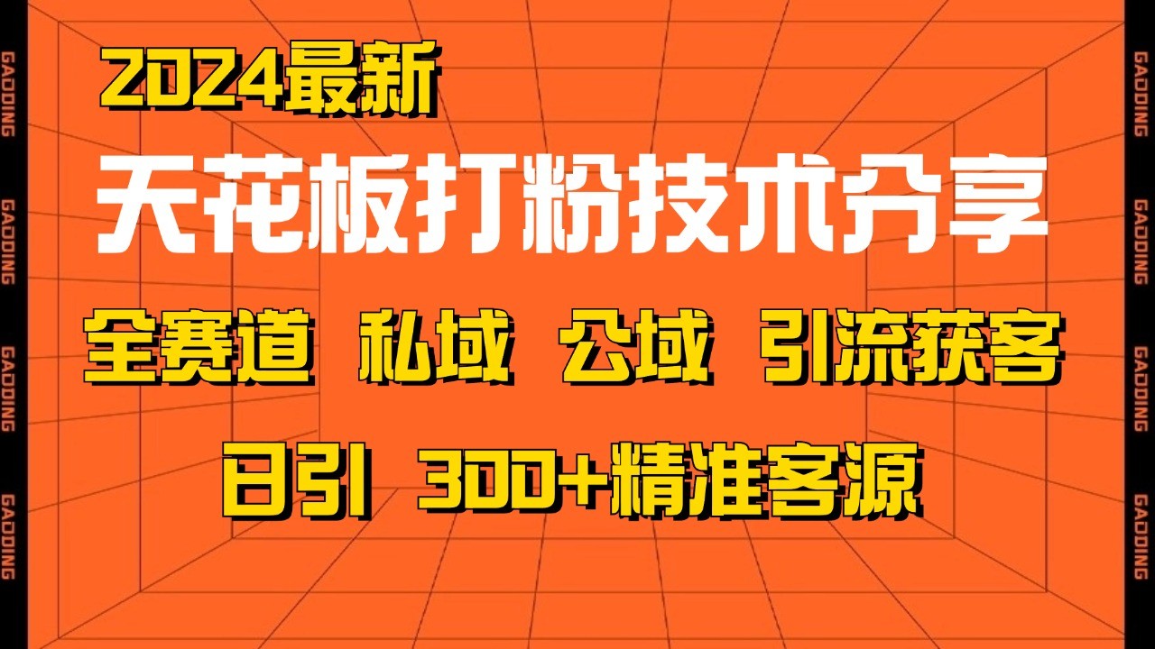 天花板打粉技术分享，野路子玩法 曝光玩法免费矩阵自热技术日引2000+精准客户-启航188资源站