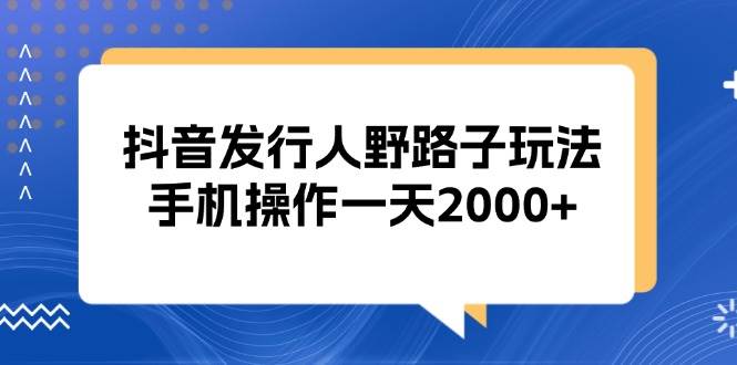 （13220期）抖音发行人野路子玩法，手机操作一天2000+-启航188资源站