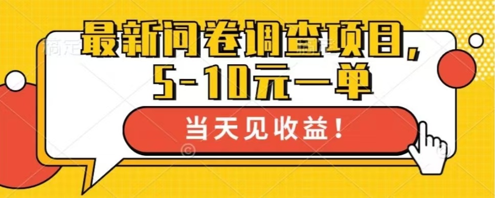 最新问卷调查项目，共12个平台，单日零撸100＋-启航188资源站