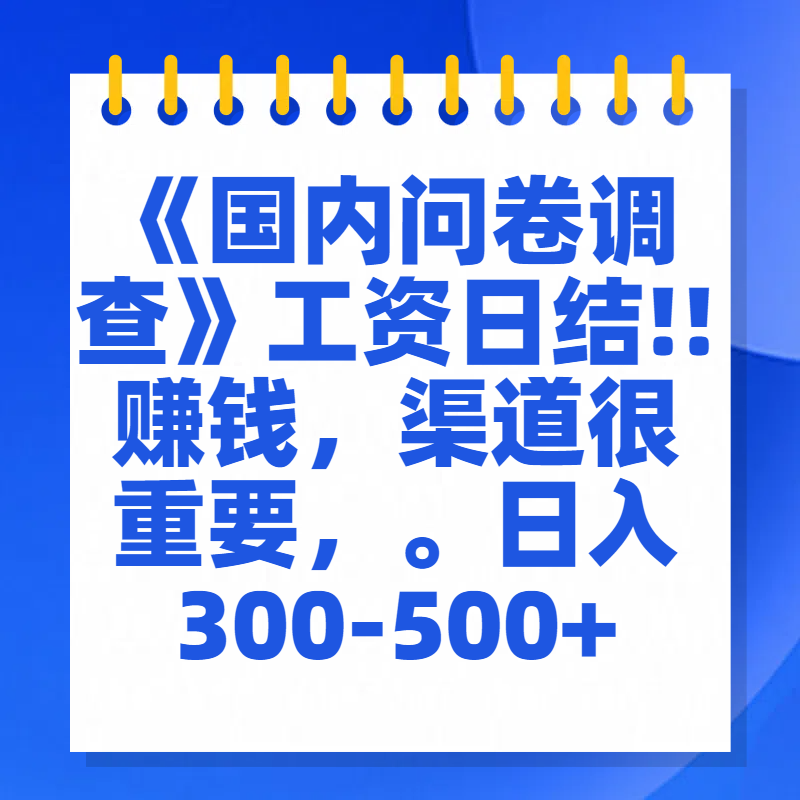 问卷调查答题，一个人在家也可以闷声发大财，小白一天2张，【揭秘】-启航188资源站