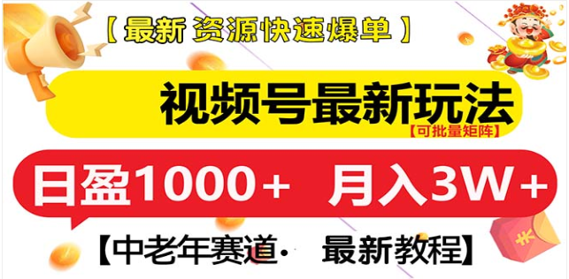 视频号独家玩法，老年养生赛道，无脑搬运爆款视频，日入1000+-启航188资源站